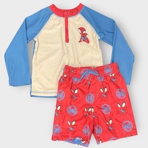 Spidey & His Amazing Friends Rash Guard Swim Set 3T Marvel Spiderman Boys Outfit